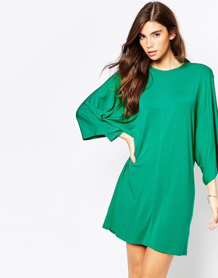 Asos T-shirt Dress With Kimono Sleeves - Black $30.00