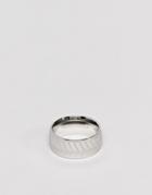 Fred Bennett Chevron Pattern Band Ring In Silver - Silver