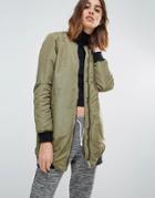 Vero Moda Contrast Rib Bomber - Green