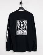Nike Mock Neck Graphic Long Sleeve T-shirt In Black