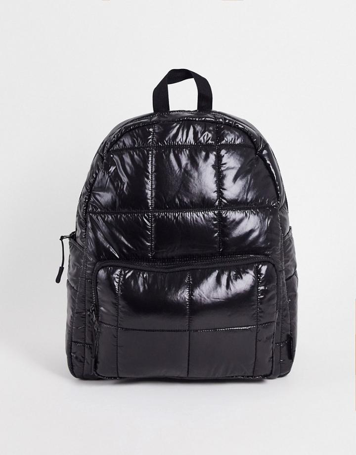 Asos 4505 Running Backpack With Puffer Quilting Detail-black