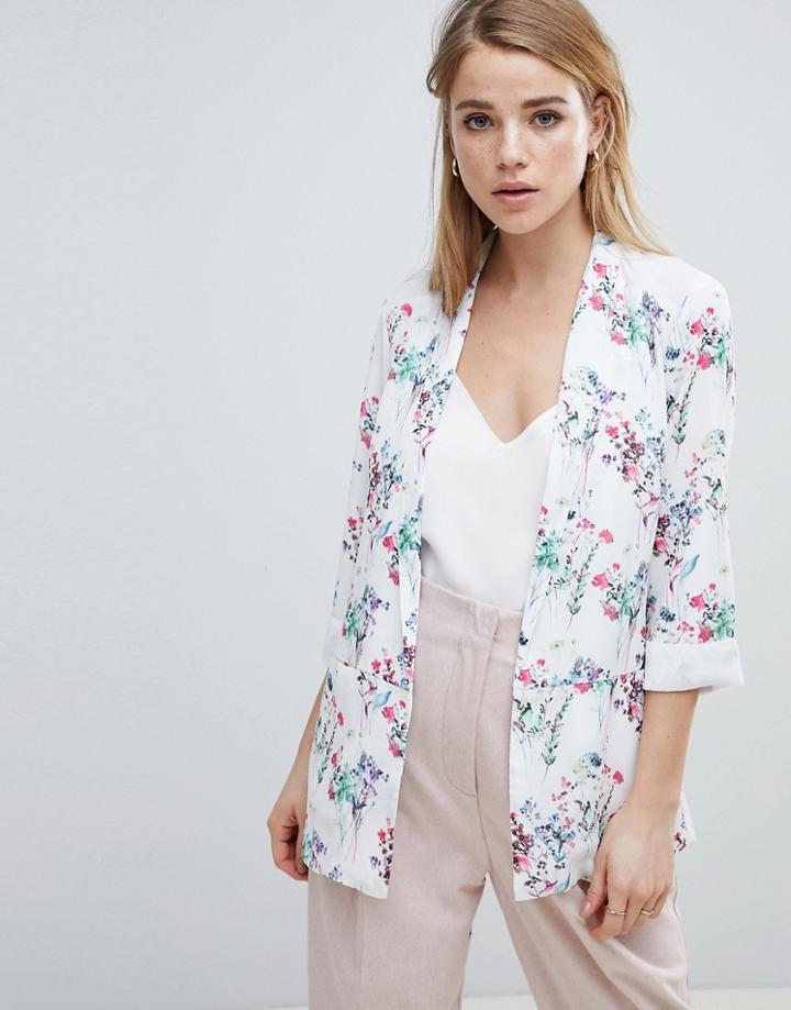 Angel Eye Floral Blazer - Cream