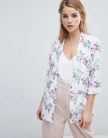 Angel Eye Floral Blazer - Cream