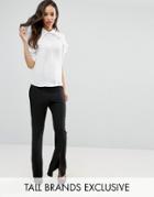 Fashion Union Tall Split Front Flare Pant - Black
