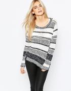Fashion Union Sweater In Knitted Stripe - Zeba