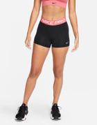 Nike Training Pro 365 3-inch Legging Shorts In Black/pink
