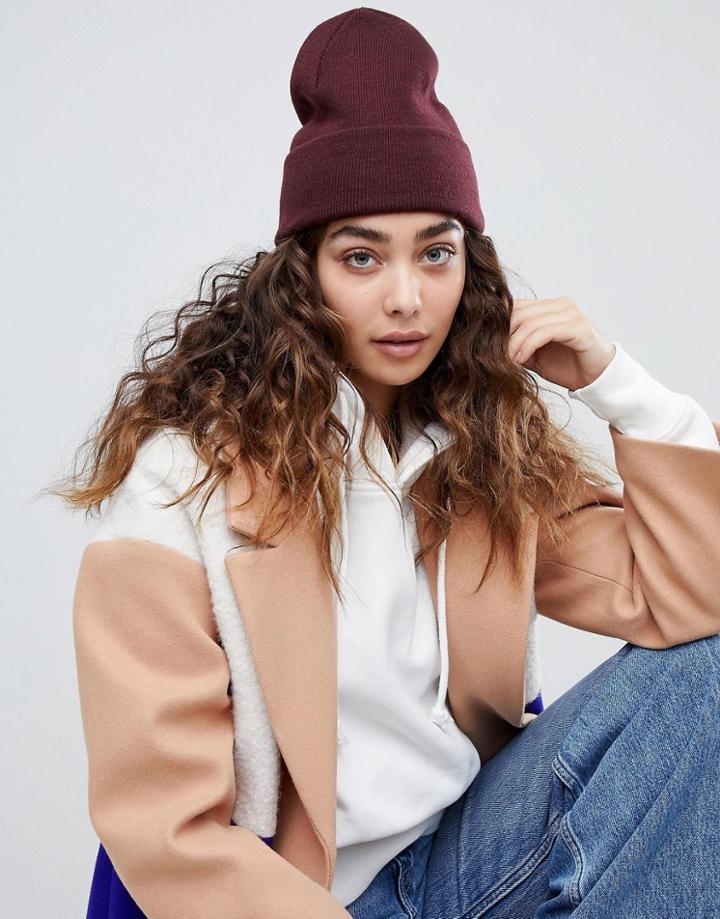 Weekday Knitted Beanie Hat New Color - Red