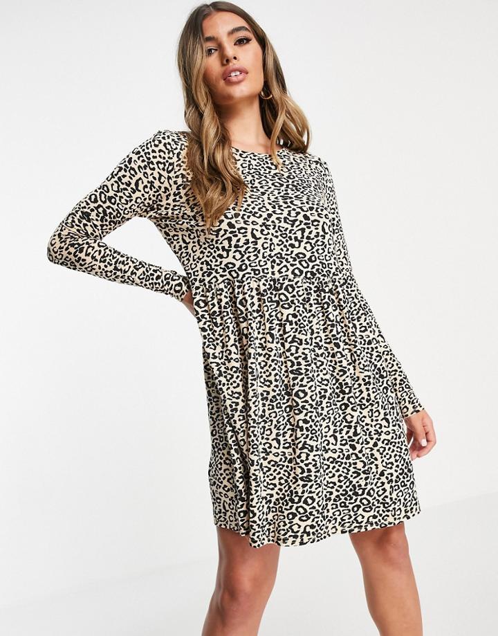 In The Style Swing Mini Dress In Leopard-navy