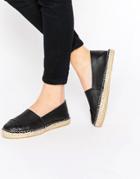 Park Lane Toecap Leather Espadrilles - Black