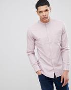 Jack & Jones Premium Grandad Shirt In Slim Fit - Pink
