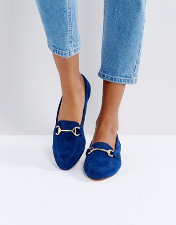 Office Fast Lane Suede Loafer Shoes - Navy