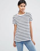 Asos Swing T-shirt In Stripe - Cream