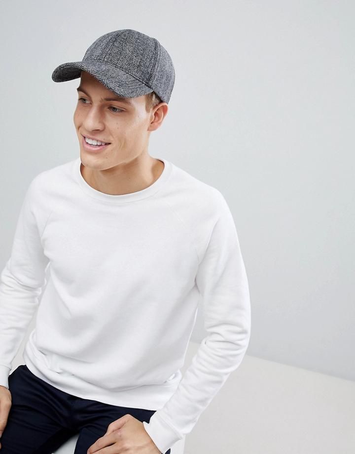 Esprit Baseball Cap In Herringbone - Gray