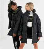 Collusion Oversized Cape Puffer Jacket In Black