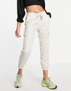 Only Cargo Pant With Tie Waist In Beige-neutral