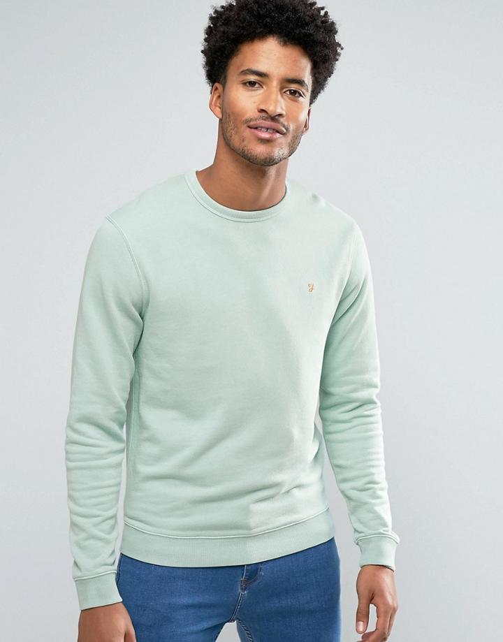 Farah Pickwell Overdye Sweatshirt In Green - Green
