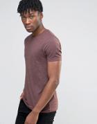 Asos T-shirt With Crew Neck In Brown - Brown