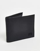 River Island Pebbled Bi-fold Wallet In Black