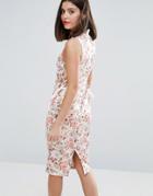 Asos Petite Floral Tie Side Midi Dress - Multi