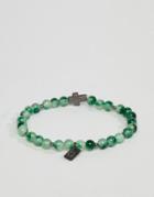 Icon Brand Green Beaded Bracelet With Cross Charm - Green