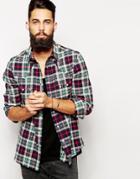 Asos Western Shirt In Long Sleeve With Check - Multi
