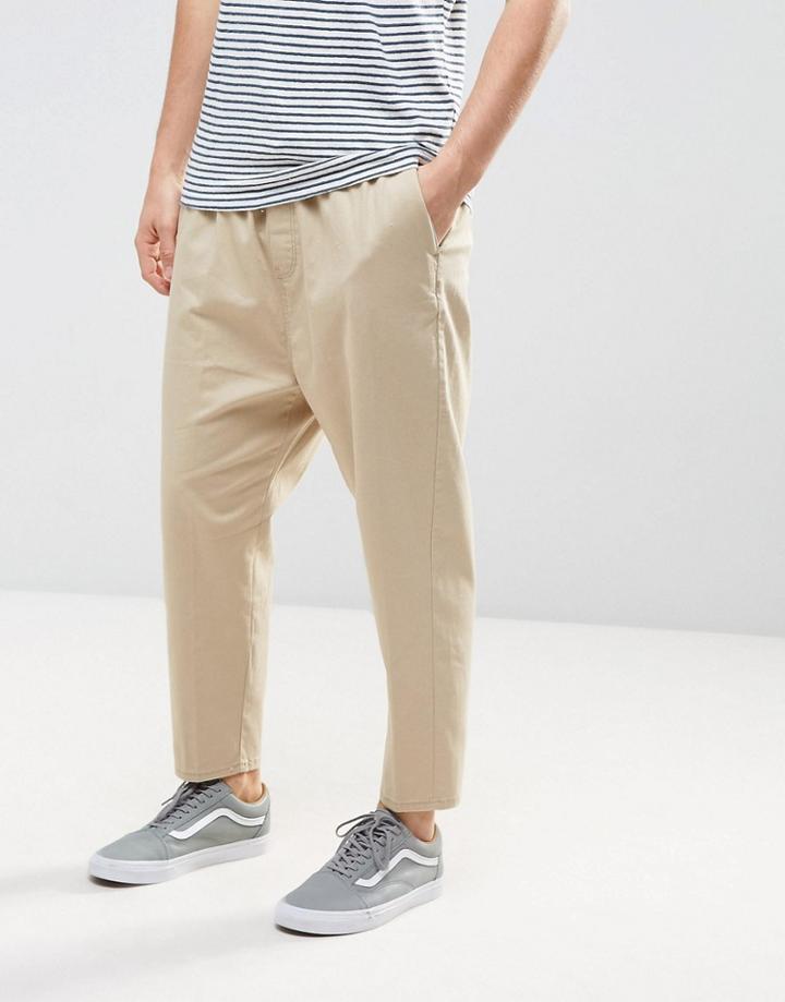 Bershka Wide Joggers In Stone - Stone