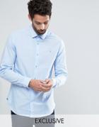 Farah Classic Shirt In Slim Fit With Stretch - Blue
