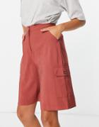Native Youth Longline Shorts In Terracotta-pink