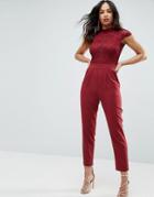 Asos Lace Top Jumpsuit - Purple