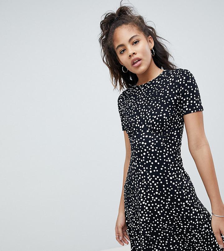 Asos Design Tall Ultimate Mini Tea Dress In Scatter Spot - Multi