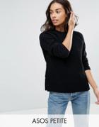 Asos Petite Ultimate Chunky Sweater With Crew Neck - Black