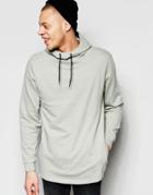 Asos Funnel Hoodie With Fixed Hem In Gray - Gray