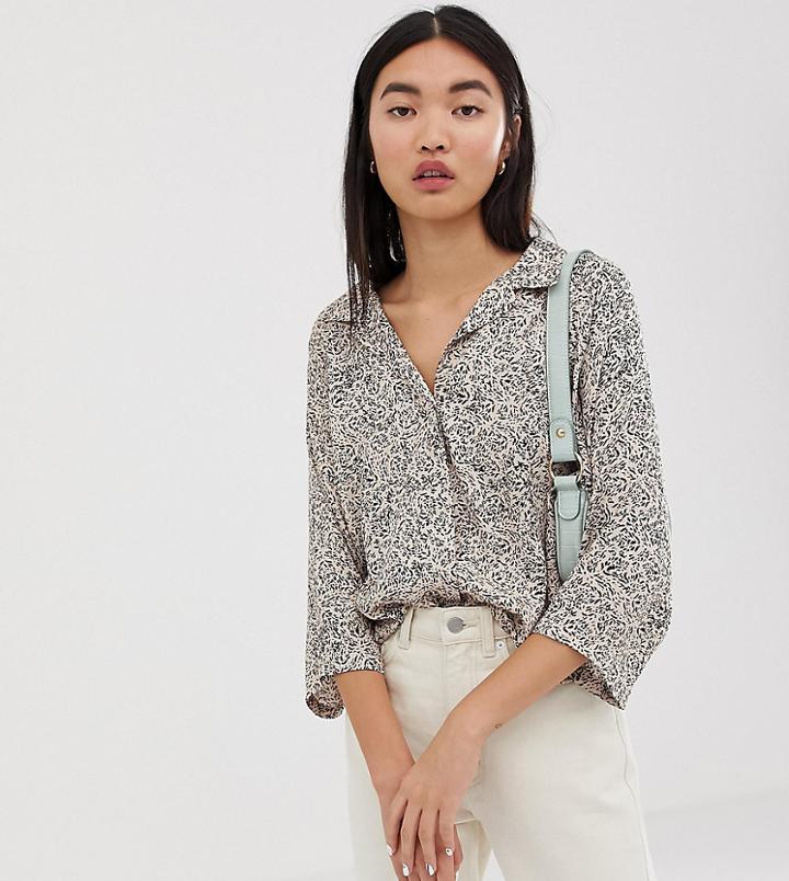 Weekday Franca Blouse In Scribble Print - Multi