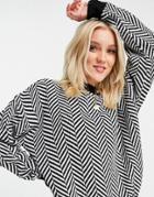 In The Style X Jac Jossa Slouchy Knitted Sweater In Black & White