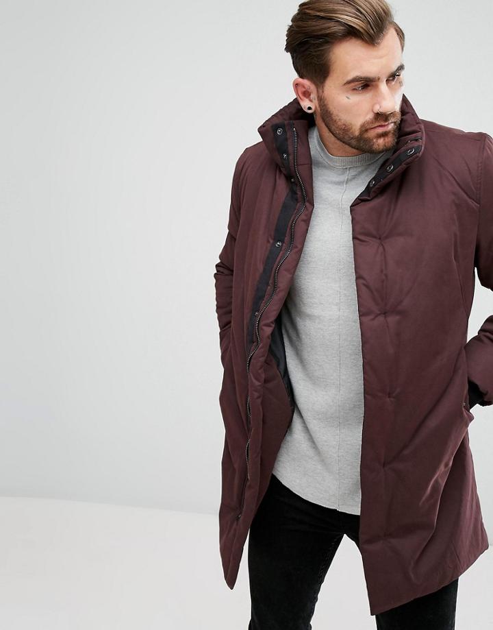 Religion Parka With Zip Neck - Red