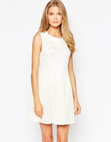 Iska Lace Skater Dress - White
