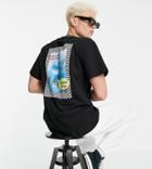 Reclaimed Vintage Inspired Organic Cotton T-shirt In Black With Back Palm Tree Print