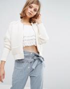 Vanessa Bruno Athe Chunky Knit Bomber - Cream