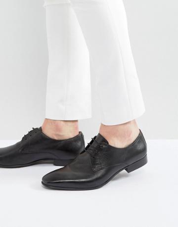 Walk London City Leather Derby Shoes - Black