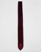 Religion Velvet Tie In Burgundy - Red