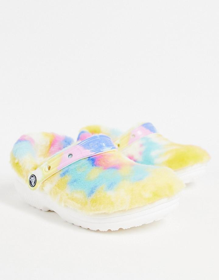 Crocs Fur Sure Classic Lined Clogs In Rainbow-multi