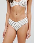 Zulu & Zephyr Stripe V High Waisted Bikini Bottom - Multi