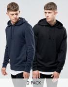 Asos Hoodie 2 Pack Black/ Navy Save 15%