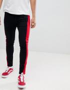 Profound Aesthetic Cropped Tuxedo Chino With Panel In Black - Black
