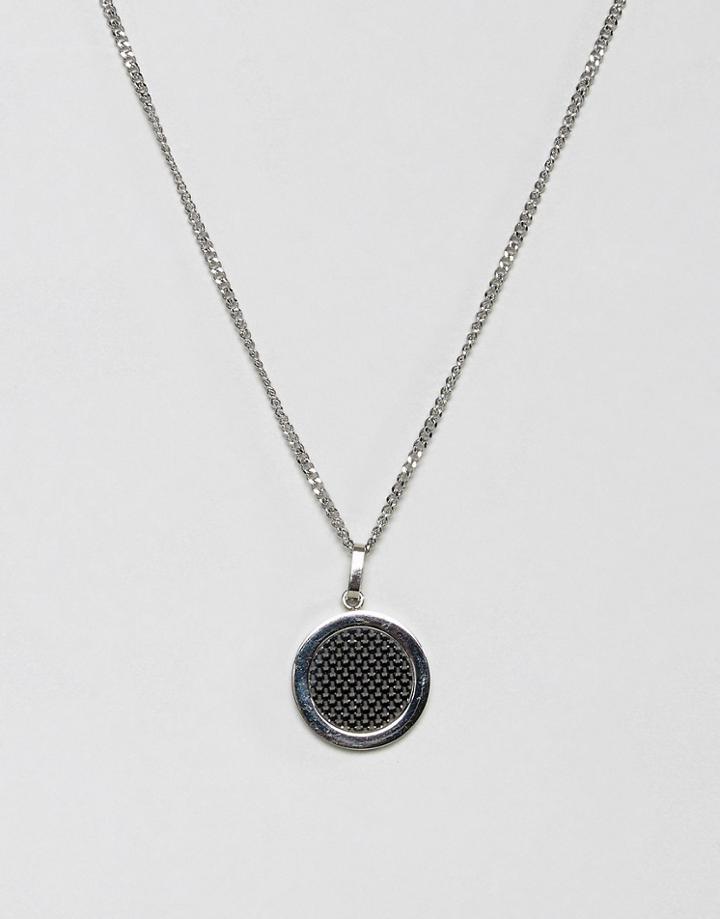 Seven London Necklace In Silver With Circle Pendent - Silver