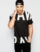 G-star T-shirt Codar 1 Crewneck Large Split Logo In Black - Black