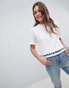 Brave Soul T Shirt With Ring Detail At Hem - White