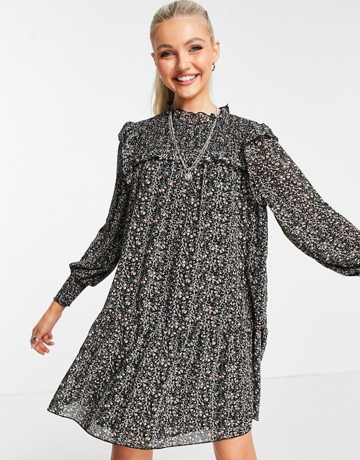 Object Arya Printed Smock Dress In Floral Multi