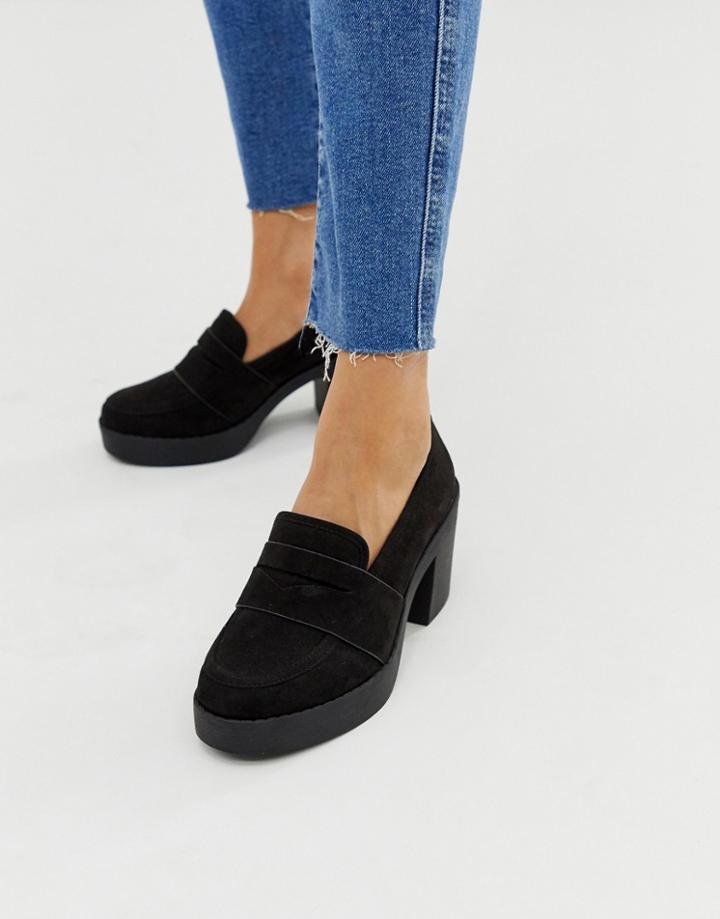 Asos Design Script Chunky Loafers In Black