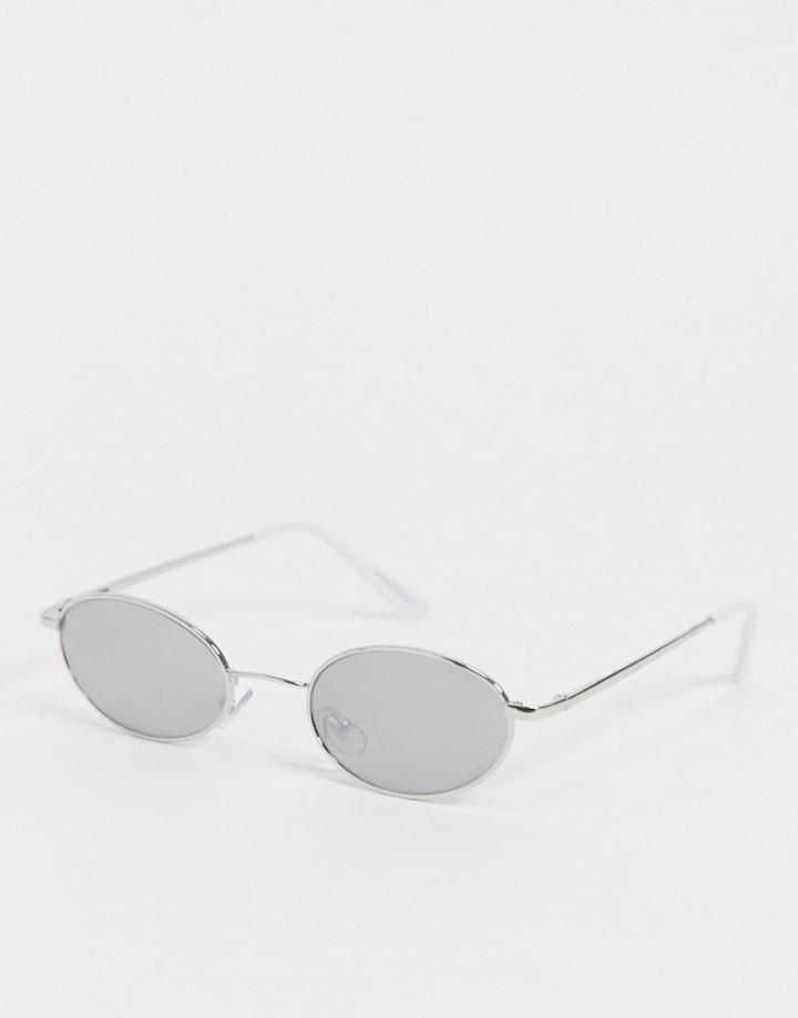 Noisy May 90's Round Sunglasses In Silver